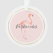 Roze flamingo goud en lijst gepersonaliseerd ornament (voorkant)