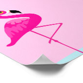 Roze flamingo grafische nursery print (Hoek)