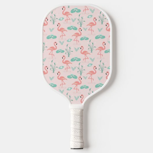 Roze Flamingo Green laat Tropisch Trendy Fun voorb Pickleball Paddle (Voorkant)
