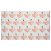Roze Flamingo Hart Stof (Fat Quarter)