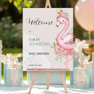 Roze Flamingo Het is een Meisje Baby shower Welkom Perfect Poster