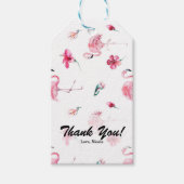 Roze Flamingo & Hibiscus Tropical Party Favor Cadeaulabel (Voorkant)