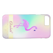 Roze flamingo Holographic Ombre Case-Mate iPhone Case (Achterkant (Horizontaal))