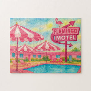 Roze Flamingo Hotel Zwembad Strand Zomer Vibes Legpuzzel