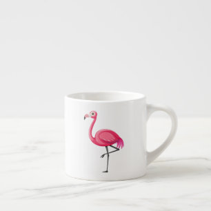 Roze Flamingo in Cartoonstijl Espresso Kop