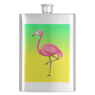 Roze Flamingo in Cartoonstijl Flacon