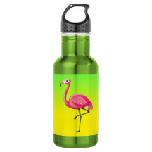 Roze Flamingo in Cartoonstijl