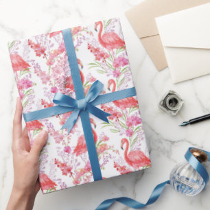 Roze Flamingo in de partijomslag van het Cadeaupapier