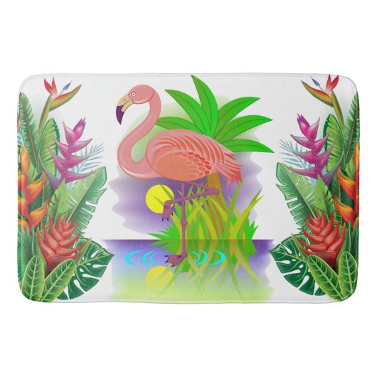 Roze flamingo in het paradijs badmat (Voorkant)