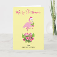 Roze Flamingo in Kerstman Hoed met Boeket van Suik