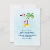 Roze Flamingo in Santa Hat Dank u Bedankkaart (Achterkant)