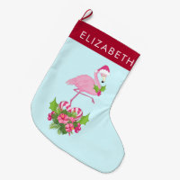 Roze Flamingo in Santa Hat met Candy Cane Bouquet