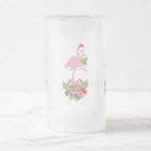 Roze flamingo in Santa Hat Whimsical Kerstmis Matglas Bierpul (Center)