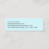 Roze flamingo in Santa Hat Whimsical Kerstmis Mini Visitekaartje (Achterkant)