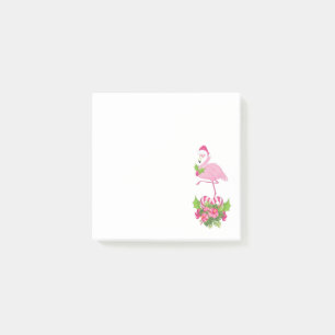 Roze flamingo in Santa Hat Whimsical Kerstmis Post-it® Notes