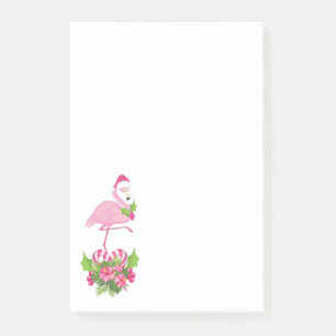 Roze flamingo in Santa Hat Whimsical Kerstmis Post-it® Notes