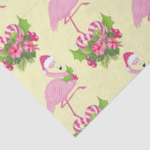 Roze flamingo in Santa Hat Whimsical Kerstmis Tissuepapier (Detail)