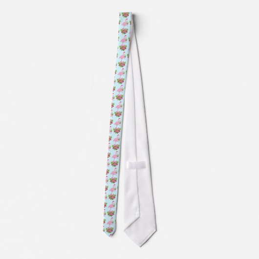 Roze Flamingo in Santa Hat Whimsical-pap Stropdas (Achterkant)
