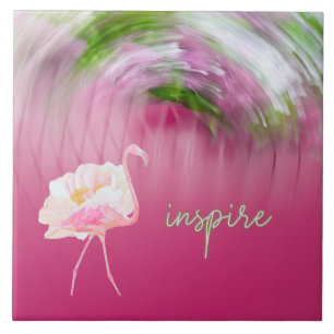 Roze Flamingo Inspirerend Gezegde Inspire Quote Tegeltje