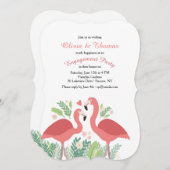 Roze Flamingo Invitation Kaart (Voorkant / Achterkant)