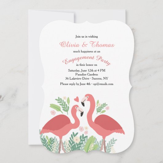 Roze Flamingo Invitation Kaart (Voorkant)