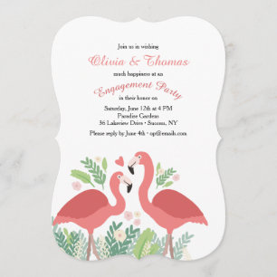 Roze Flamingo Invitation Kaart