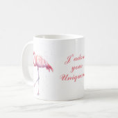 Roze flamingo j'adore cup koffiemok (Voorkant links)