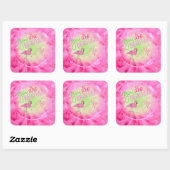 Roze flamingo Je bent prachtig Inspirerend Vierkante Sticker (Vel)