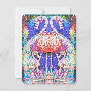 Roze Flamingo Kaart