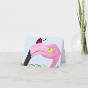  roze flamingo kaart