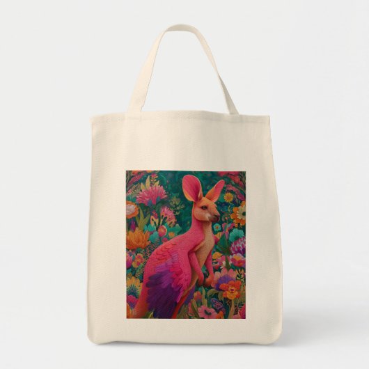 Roze flamingo-kangoeroes tote bag (Voorkant)