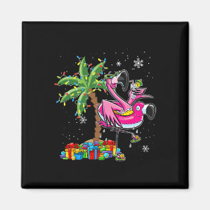 Roze Flamingo Kerst Palm Tree Tropische Kerstmis H Magneet