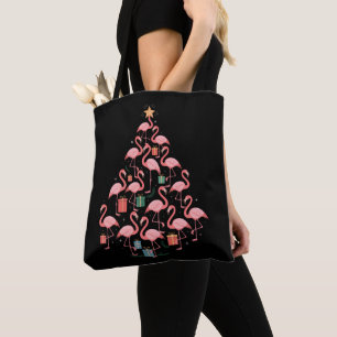 Roze Flamingo Kerstboom Flamingo's Vakantie Draagtas