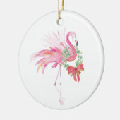 Roze Flamingo Kerstdecor Keramisch Ornament (Links)