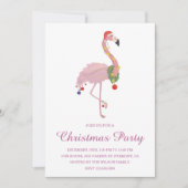 Roze Flamingo Kerstfeest uitnodiging (Voorkant)