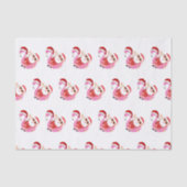 Roze Flamingo Kerstman Kerstvakantie Tissuepapier (Voorkant)