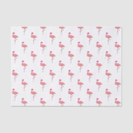 Roze Flamingo Kerstman Patroon Tissuepapier