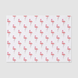 Roze Flamingo Kerstman Patroon Tissuepapier