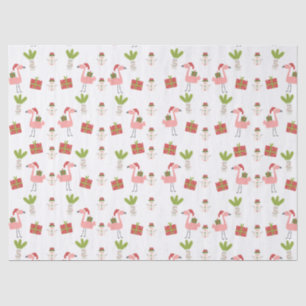 Roze Flamingo Kerstman Roze Wit Rood Tissuepapier
