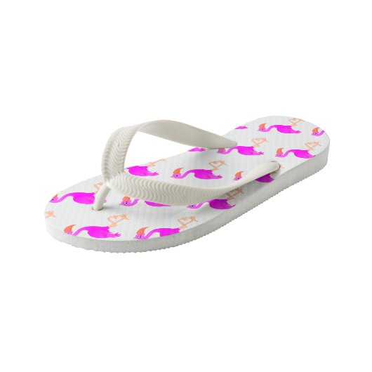 Roze Flamingo Kind Teenslippers (Schuin)