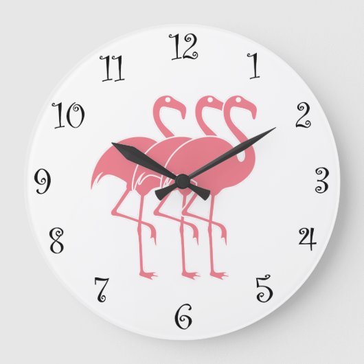 Roze Flamingo Kitchen Grote Klok (Voorkant)