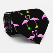 Roze flamingo koppel dat een hartvorm maakt stropdas (Opgerold)