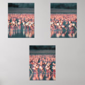 Roze Flamingo kudde op water Muurkunst Sets (Voorkant)