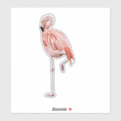 Roze Flamingo Kunst Vogel Sticker (Vel)