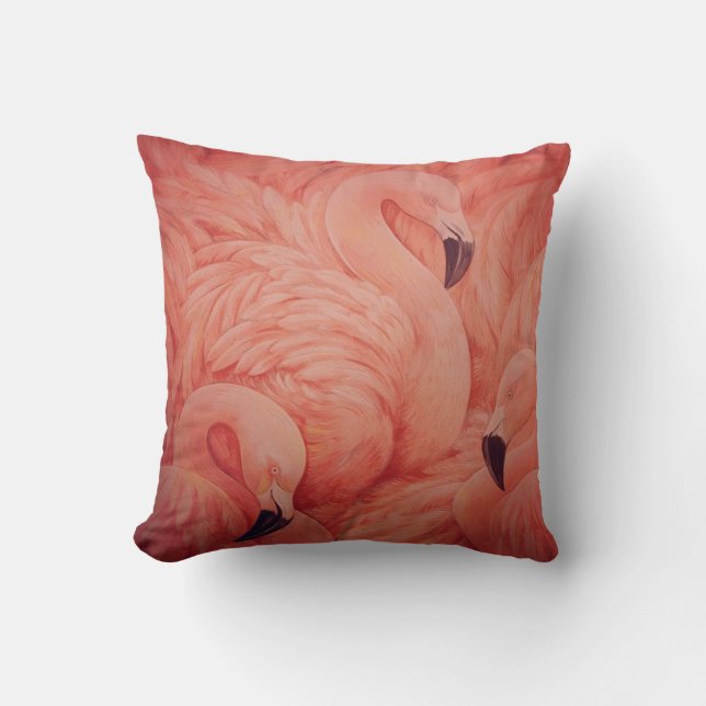Roze Flamingo Kussen (Voorkant)
