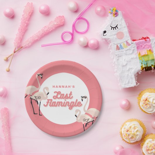 Roze Flamingo Laatste Flaming-achtige Bruiloftsfee Papieren Bordje (Feest)