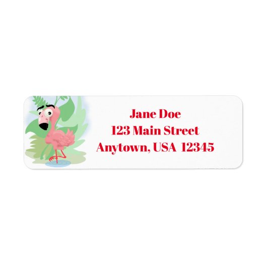 Roze Flamingo Label (Voorkant)