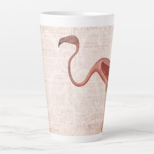 roze flamingo  latte mok (Voorkant)