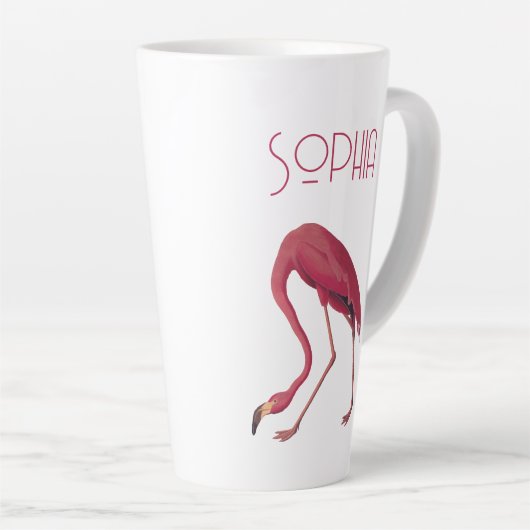  roze flamingo latte mok (Rechterhoek)