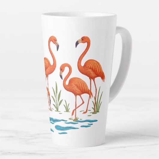Roze flamingo latte mok (Rechterhoek)